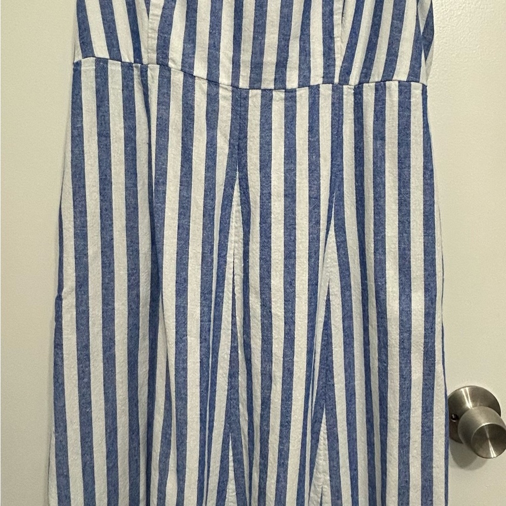 Old Navy Navy and White Striped fir and flare